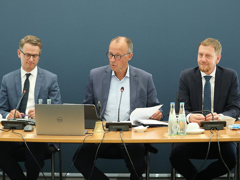 Linnemann, Merz, Kretschmer am 19.08.2024 - Foto: über dts Nachrichtenagentur