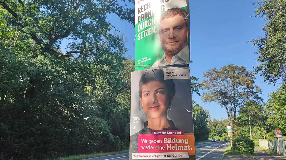 Wahlplakate von CDU und BSW zur Landtagswahl in Sachsen (Archiv) - Bild: über dts Nachrichtenagentur