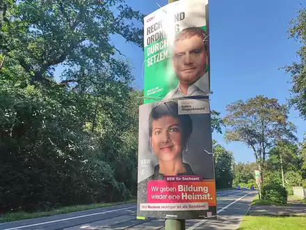 Wahlplakate von CDU und BSW zur Landtagswahl in Sachsen (Archiv) - Foto: über dts Nachrichtenagentur