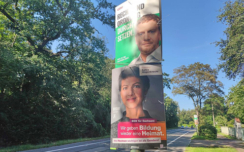 Wahlplakate von CDU und BSW zur Landtagswahl in Sachsen (Archiv) - Foto: über dts Nachrichtenagentur