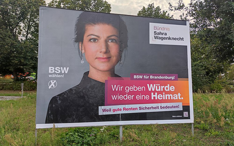 BSW-Wahlplakat zur Landtagswahl in Brandenburg (Archiv) - Foto: über dts Nachrichtenagentur