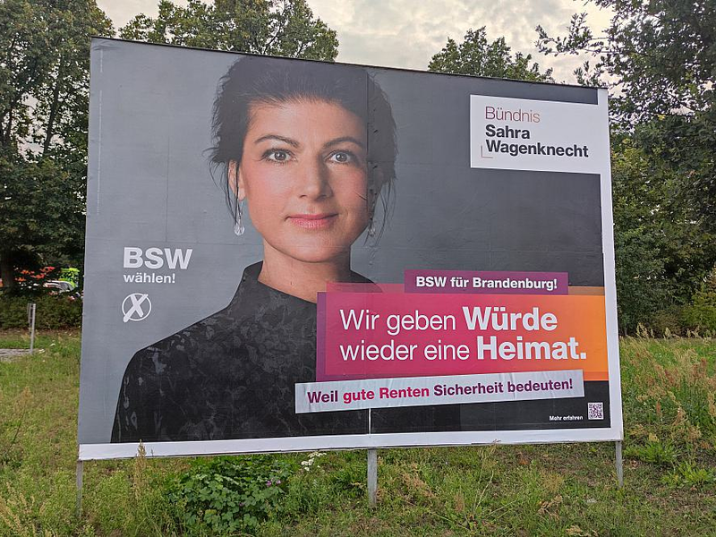 BSW-Wahlplakat zur Landtagswahl in Brandenburg am 18.08.2024 - Foto: über dts Nachrichtenagentur