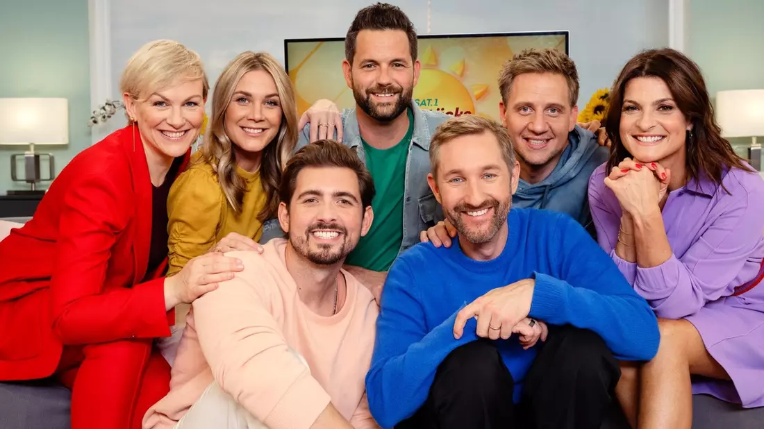 Karen Heinrichs Alina Merkau Matthias Killing Lukas Haunerland Chris Wackert Daniel Boschmann Marlene Lufen SAT.1 Frühstücksfernsehen - Bild: SAT.1/Claudius Pflug, presseportal.de