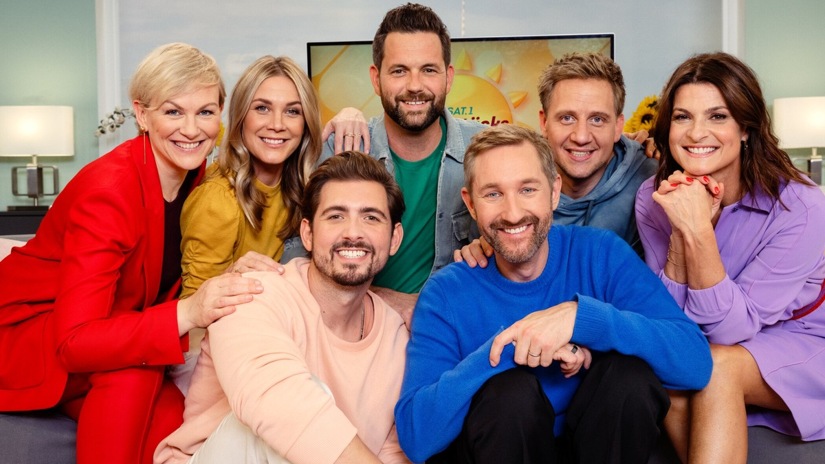Karen Heinrichs Alina Merkau Matthias Killing Lukas Haunerland Chris Wackert Daniel Boschmann Marlene Lufen SAT.1 Frühstücksfernsehen - Foto: SAT.1/Claudius Pflug, presseportal.de