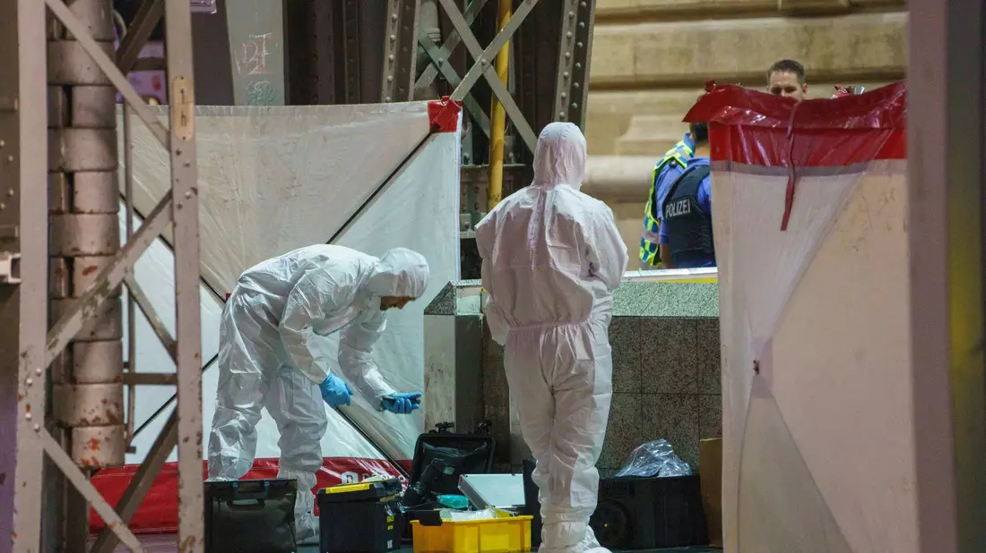 Der Hauptbahnhof war wegen des Polizeieinsatzes am Dienstagabend für etwa 25 Minuten gesperrt. - Bild: Andreas Arnold/dpa