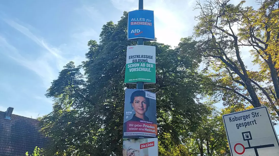 Wahlplakate von AfD, CDU, BSW und Linke zur Landtagswahl in Sachsen (Archiv) - Bild: über dts Nachrichtenagentur