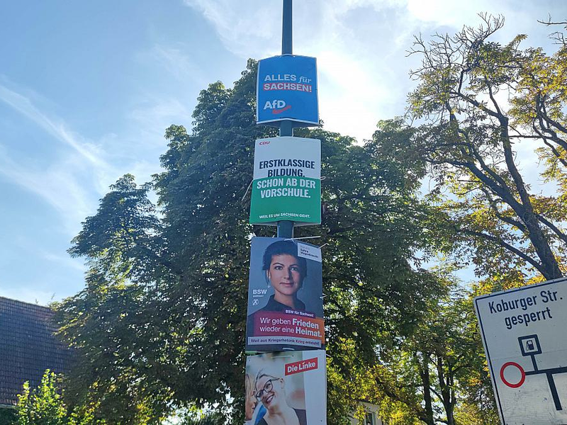 Wahlplakate von AfD, CDU, BSW und Linke zur Landtagswahl in Sachsen (Archiv) - Foto: über dts Nachrichtenagentur