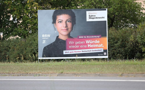 BSW-Wahlplakat zur Landtagswahl in Brandenburg (Archiv) - Foto: über dts Nachrichtenagentur