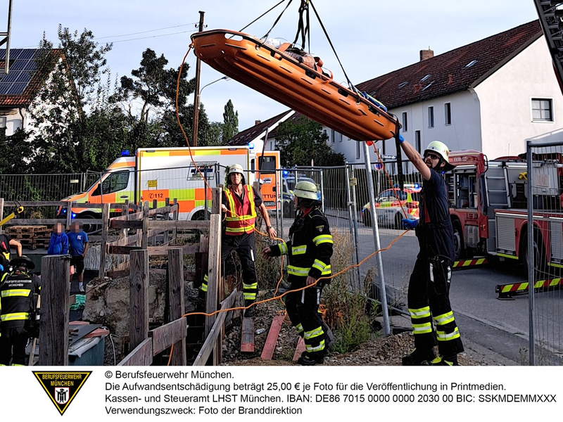 FW-M: Bauarbeiter stürzt in Baugrube (Untermenzing) - Foto: presseportal.de