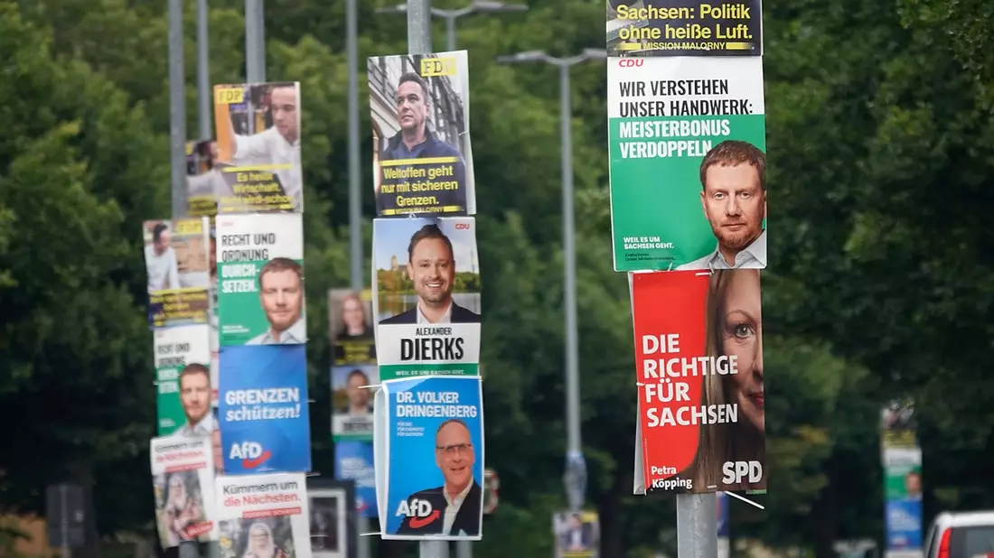 +++ Achtung Sperrfrist (Print, Radio und Online): 18.00 Uhr +++ARD-Vorwahlbefragung Sachsen: Knappes Rennen zwischen CDU und AfD - Bild: presseportal.de