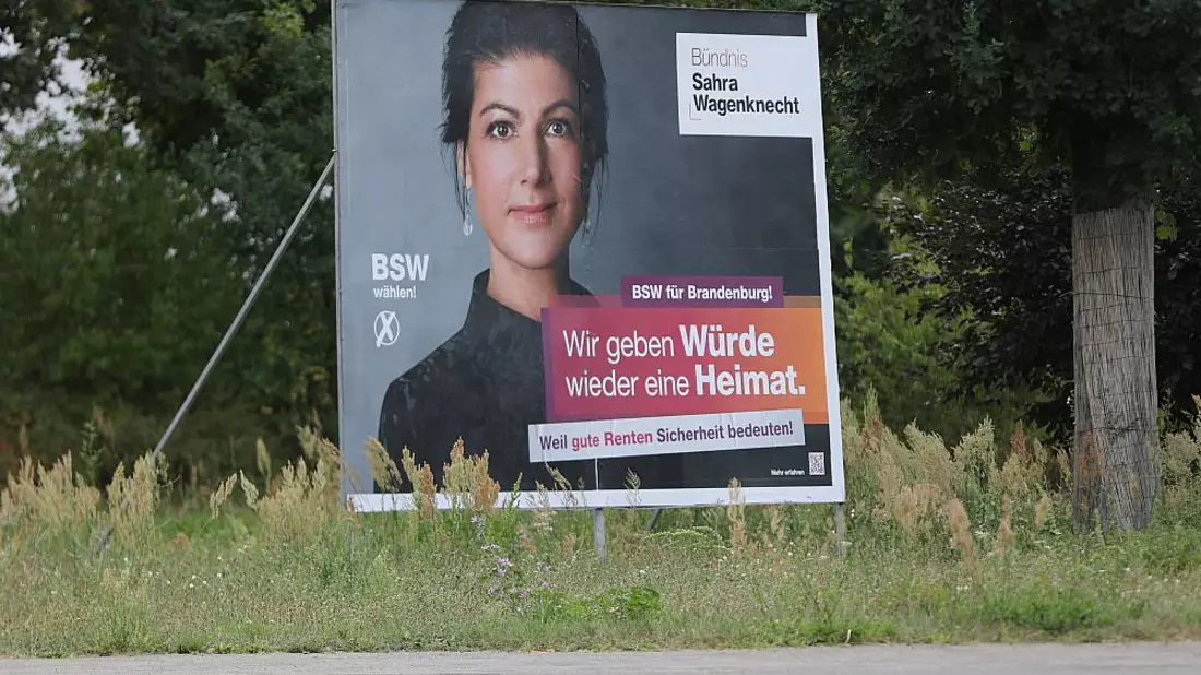 BSW-Wahlplakat mit Sahra Wagenknecht zur Landtagswahl in Brandenburg (Archiv) - Bild: über dts Nachrichtenagentur