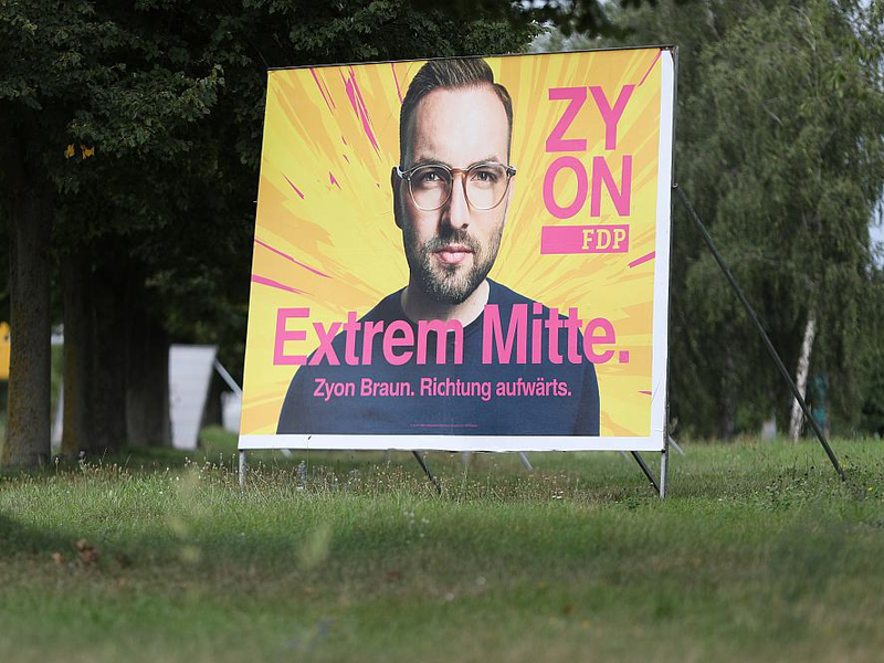 FDP-Wahlplakat mit Zyon Braun zur Landtagswahl in Brandenburg (Archiv) - Foto: über dts Nachrichtenagentur