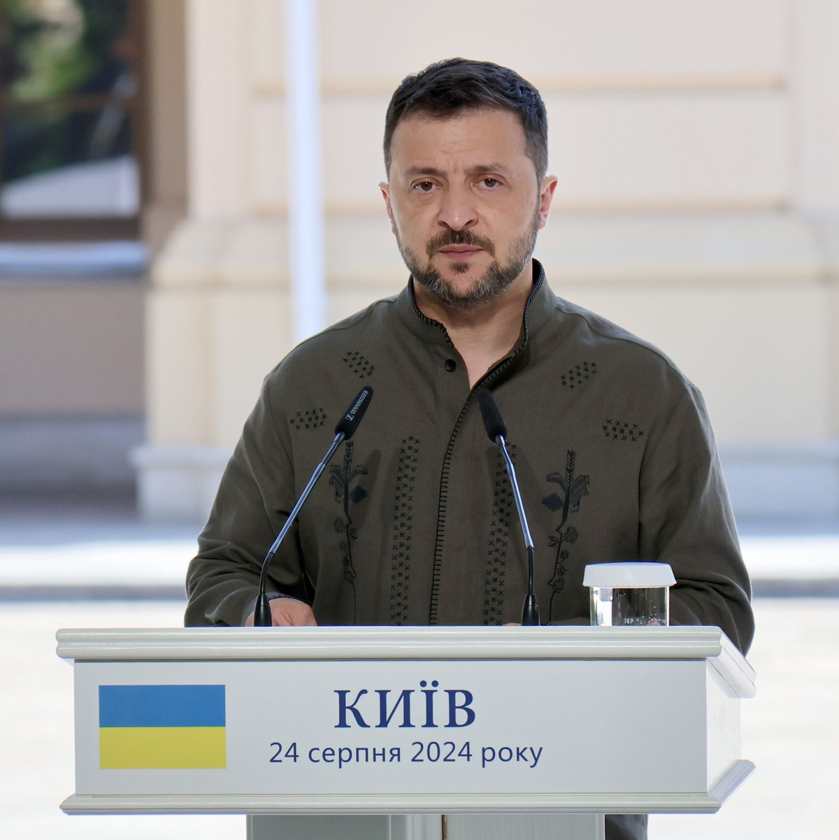 Selenskyj bei einer Pressekonferenz mit Duda und Šimonyt?. - Foto: -/ukrin/dpa