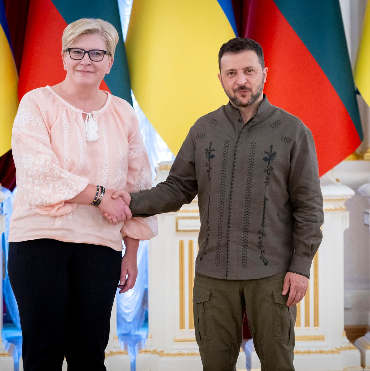 Litauens Regierngschefin Šimonyt? kündigt neues Waffenpaket für Kiew an. - Foto: ---/Ukrainian Presidential Press Office/AP/dpa