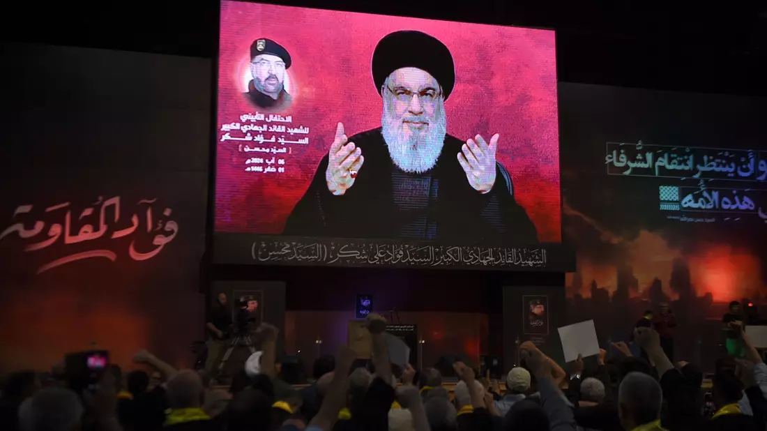 Hisbollah-Chef Nasrallah hatte schon vor Wochen Vergeltung angekündigt. (Archivbild) - Bild: Mustafa Jamalddine/AP/dpa