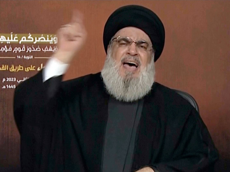 Hisbollah-Führer Hassan Nasrallah droht Israel mit Vergeltung. - Foto: Uncredited/AP/dpa