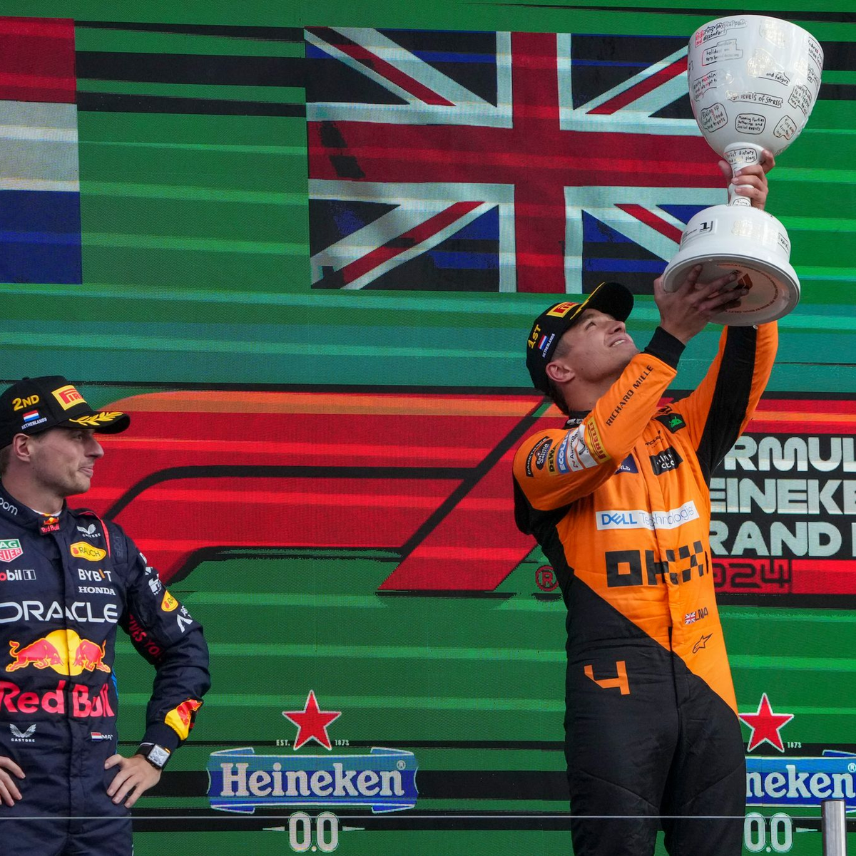 Lando Norris verpatzt mal wieder seinen Start. - Foto: Peter Dejong/AP/dpa