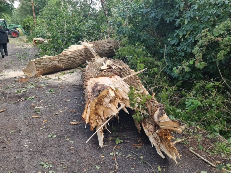 FW-LK Leer: Ein kurzes Gewitter, Sturmböen, eine Windhose und jede Menge Arbeit für die Feuerwehr - Foto: presseportal.de