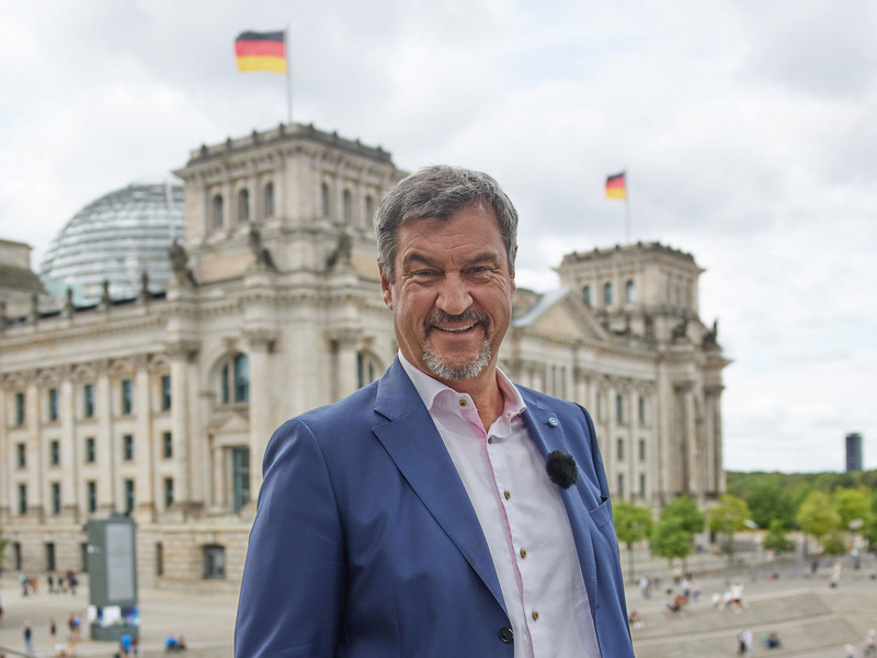 Markus Söder (CSU), Bundesvorsitzender, beim ARD-Sommerinterview vor einem Jahr.  - Foto: Joerg Carstensen/dpa