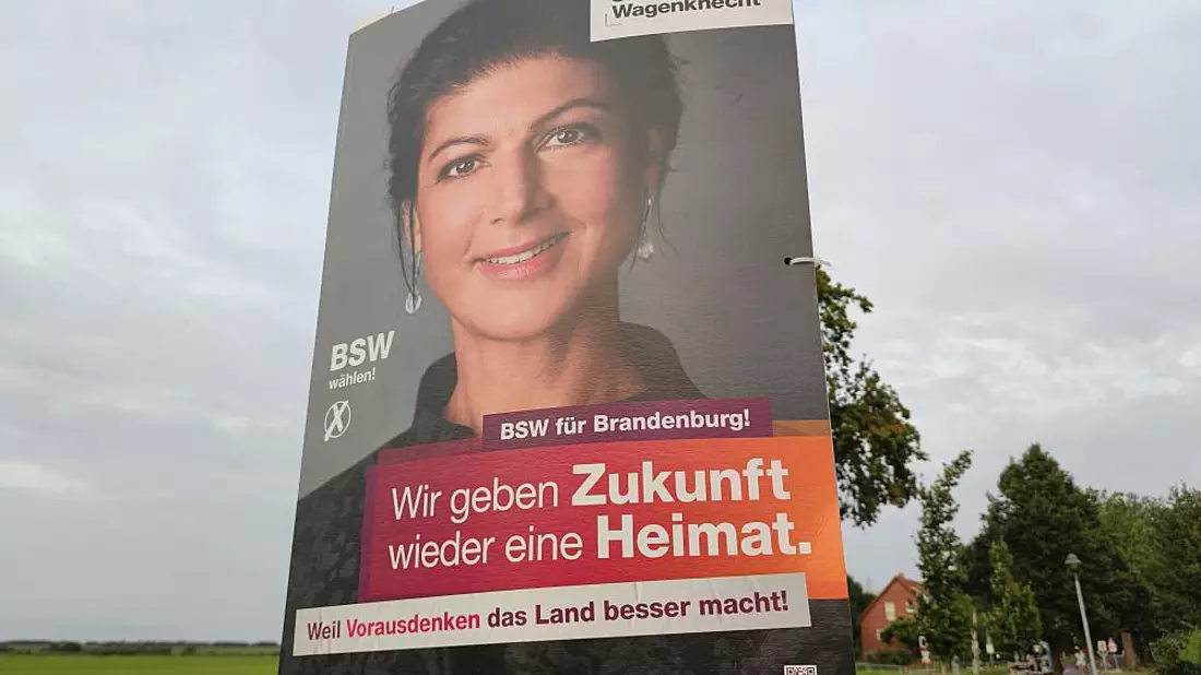 BSW-Wahlplakat mit Sahra Wagenknecht zur Landtagswahl in Brandenburg (Archiv) - Bild: über dts Nachrichtenagentur