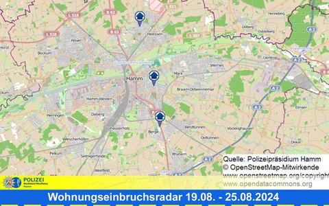 POL-HAM: Wohnungseinbruchsradar Hamm für die Woche vom 19. August bis 25. August - Foto: presseportal.de