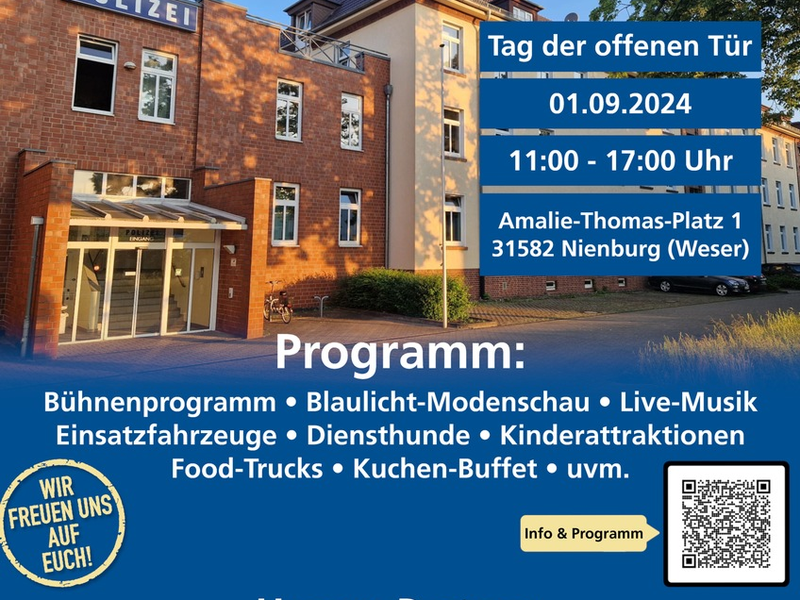 POL-NI: Blaulichttag 2024 in Nienburg: Am 1. September 2024 findet der Tag der offenen Tür der Polizeidirektion Göttingen in der Polizeiinspektion Nienburg/Schaumburg statt - Foto: presseportal.de