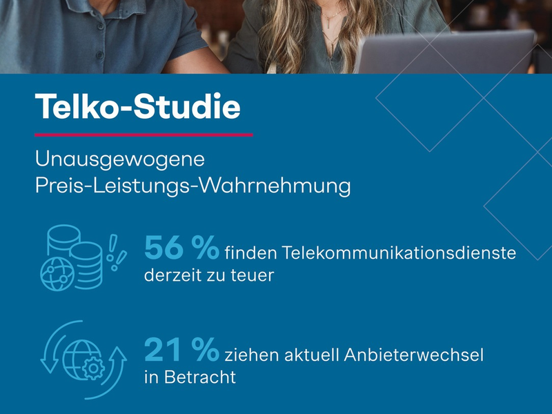 Telko-Studie: Über die Hälfte der Verbraucher findet Verträge zu teuer - jeder Fünfte überlegt, den Anbieter wechseln - Foto: presseportal.de