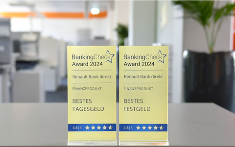 Renault Bank direkt bei Tagesgeld und Festgeld an der Spitze - Foto: presseportal.de