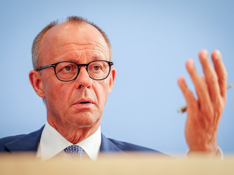 Zuletzt war Merz im August 2024 Gast der Bundespressekonferenz. - Foto: Kay Nietfeld/dpa