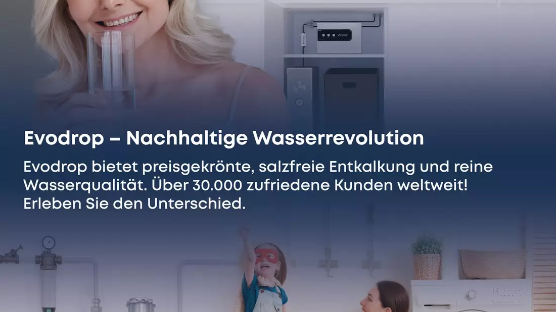 Effiziente Entkalkung durch den Einsatz von natürlicher Apfelsäure / Die Schweizer Wassertechnologie-Firma Evodrop entwickelte die womöglich bekannteste Alternative zu Salzanlage - Bild: presseportal.de