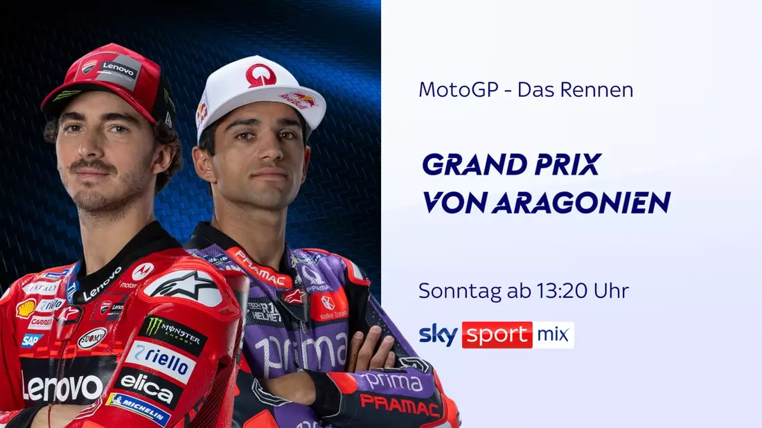 Die nächste Runde im Duell Bagnaia vs Martín: der MotoGP(TM) Grand Prix von Aragonien am Wochenende live und exklusiv bei Sky Sport - Bild: presseportal.de