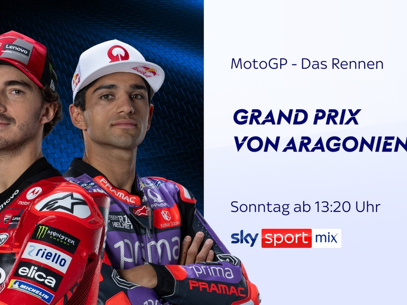Die nächste Runde im Duell Bagnaia vs Martín: der MotoGP(TM) Grand Prix von Aragonien am Wochenende live und exklusiv bei Sky Sport - Foto: presseportal.de