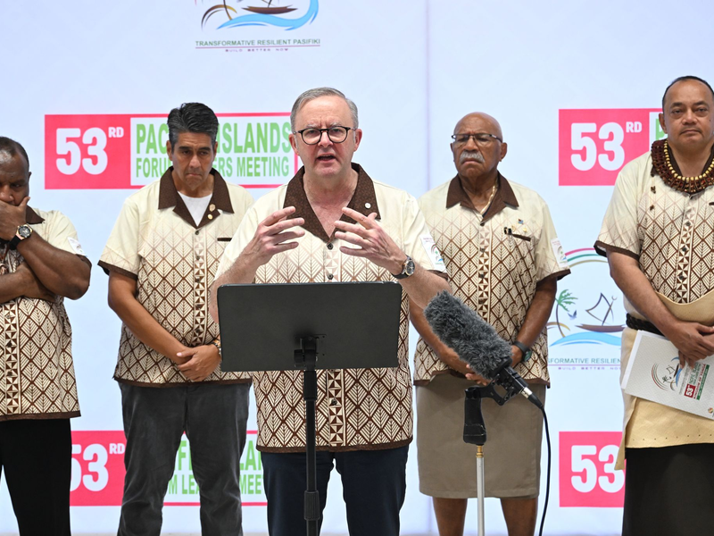 Australiens Premier setzt sich für Klimaflüchtlinge ein. - Foto: Lukas Coch/AAP/dpa