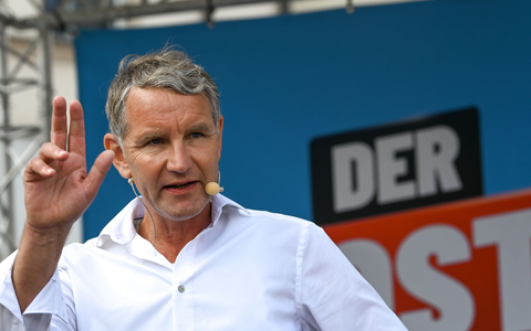 AfD-Spitzenkandidat Björn Höcke tritt bei der Landtagswahl als Direktkandidat in Ostthüringen an. - Foto: Heiko Rebsch/dpa
