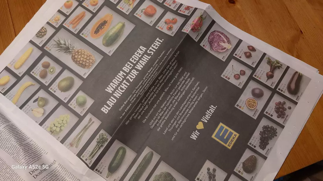Das Handelsunternehmen Edeka sprach sich vor den Wahlen für Vielfalt aus. - Bild: Hans-Thomas Frisch/dpa
