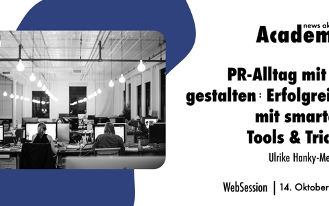 PR-Alltag mit KI gestalten: Erfolgreich mit smarten Tools & Tricks / Ein Online-Seminar der news aktuell Academy - Foto: presseportal.de PR-Alltag mit KI gestalten: Erfolgreich mit smarten Tools & Tricks / Ein Online-Seminar der news aktuell Academy - Foto: presseportal.de