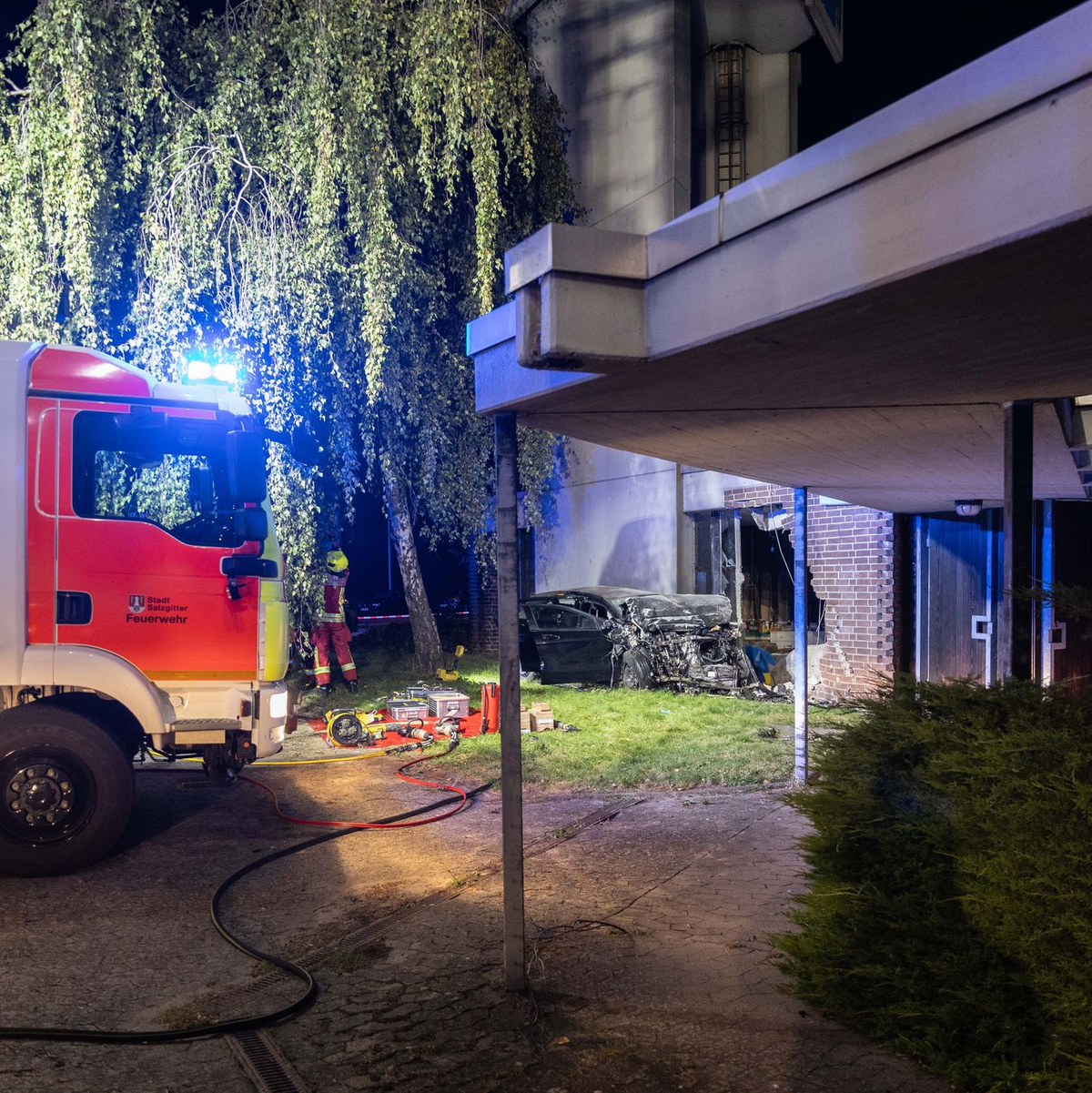 Der Kitabetrieb konnte trotz des Unfalls in der Nacht aufrechterhalten werden. (Foto aktuell) - Foto: Rudolf Karliczek/dpa