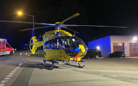 FW Horn-Bad Meinberg: Zwei Schwer-Brandverletzte Personen durch Stichflamme - zwei Rettungshubschrauber im Einsatz - Transport in Spezialkliniken - Foto: presseportal.de