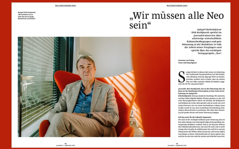 Chefredakteur Dirk Kurbjuweit kündigt im journalist-Interview ein Verjüngungsprogramm für den Spiegel an: Wir bemühen uns so stark wie nie um junge Nutzerinnen und Nutzer - Foto: presseportal.de Chefredakteur Dirk Kurbjuweit kündigt im journalist-Interview ein Verjüngungsprogramm für den Spiegel an: Wir bemühen uns so stark wie nie um junge Nutzerinnen und Nutzer - Foto: presseportal.de