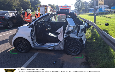 FW-M: Folgenschwerer Verkehrsunfall (Milbertshofen) - Foto: presseportal.de