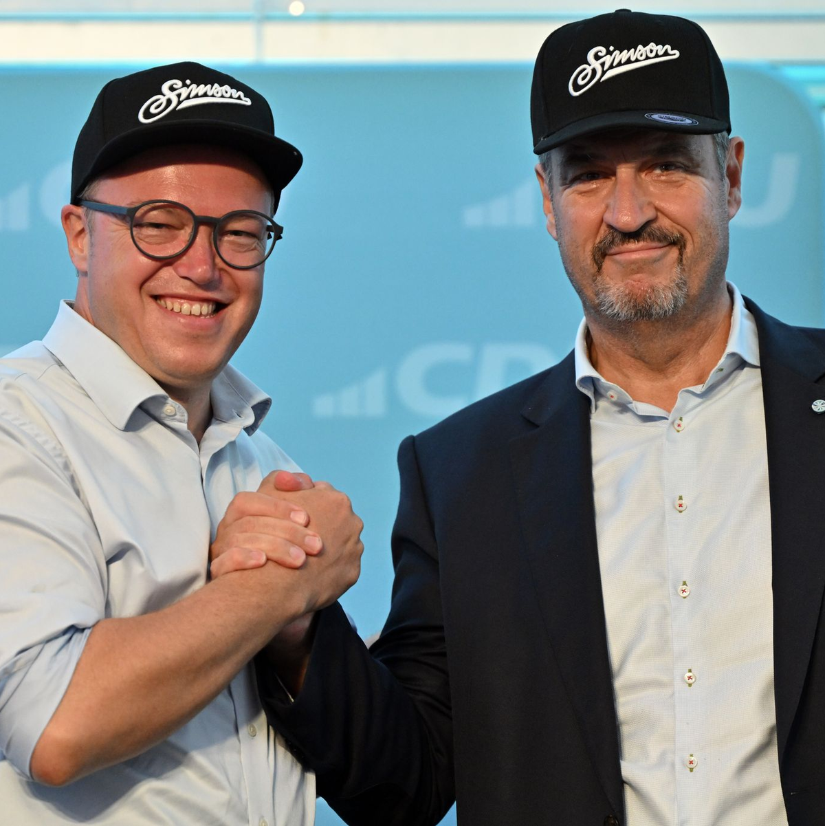Thüringens CDU-Spitzenkandidat Mario Voigt hat sich Unterstützung aus Bayern geholt - Foto: Martin Schutt/dpa