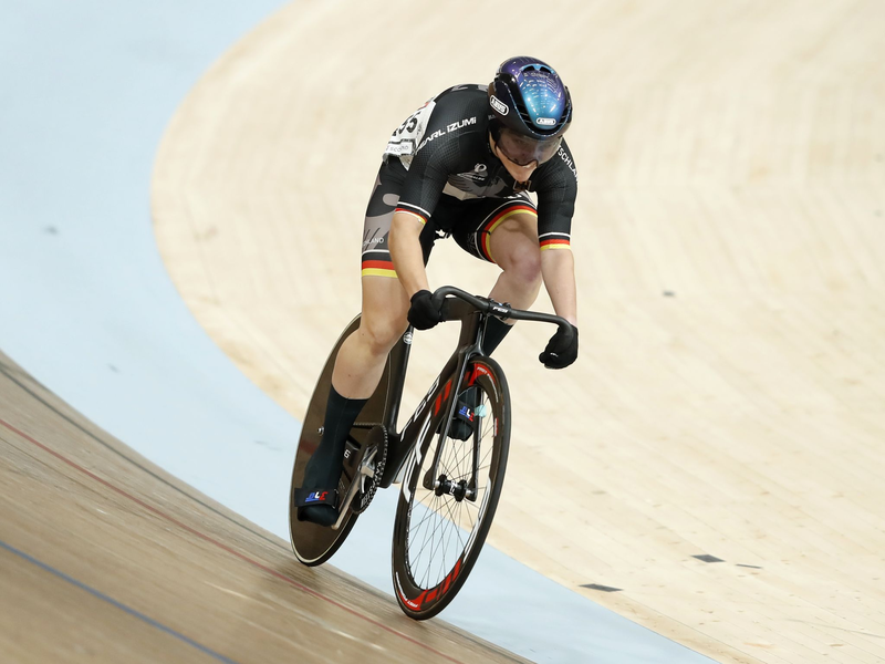 Maike Hausberger holt im Vélodrome eine Medaille. - Foto: Will Matthews/PA Wire/dpa