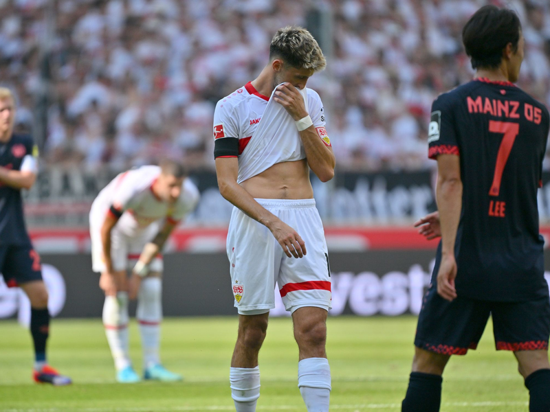 Frühe Führung: Enzo Millot traf bereits in der 8. Minute für den VfB. - Foto: Jan-Philipp Strobel/dpa