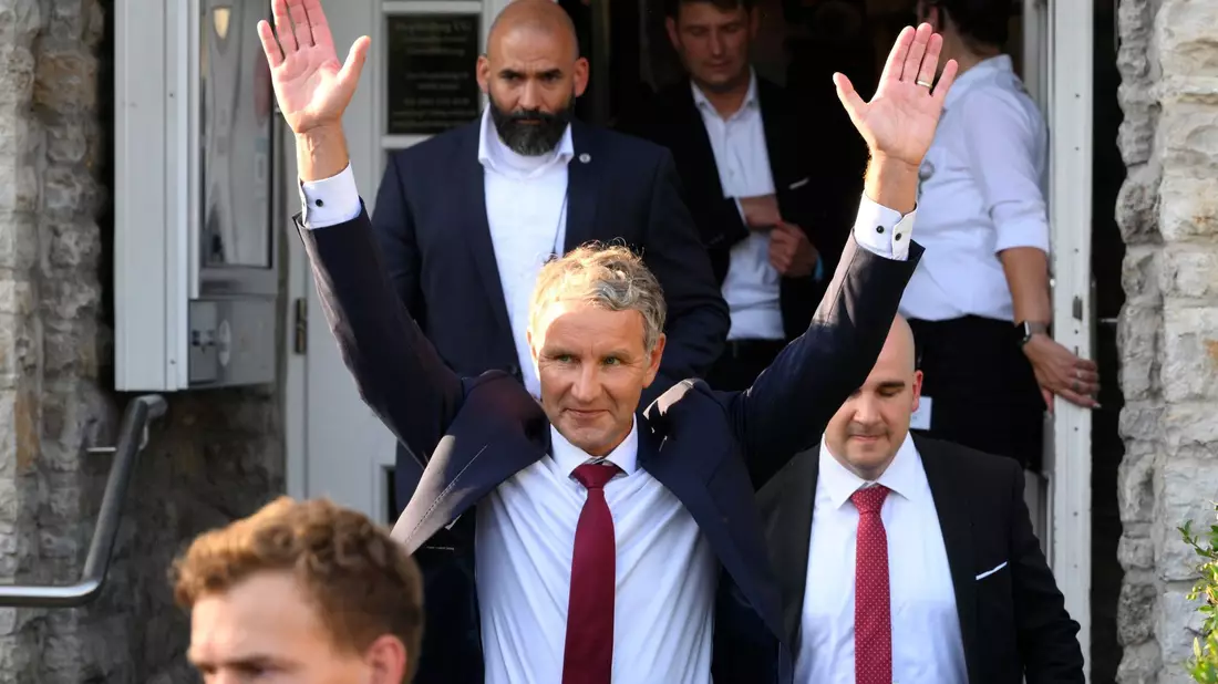 Bei der Wahlparty der Thüringer AfD waren Journalisten eigentlich ausgeschlossen. (Archivbild) - Bild: Daniel Vogl/dpa