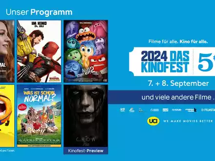 Das KINOFEST in den UCI Kinos / Am 7. und 8. September alle Filme fünf Euro - Foto: presseportal.de