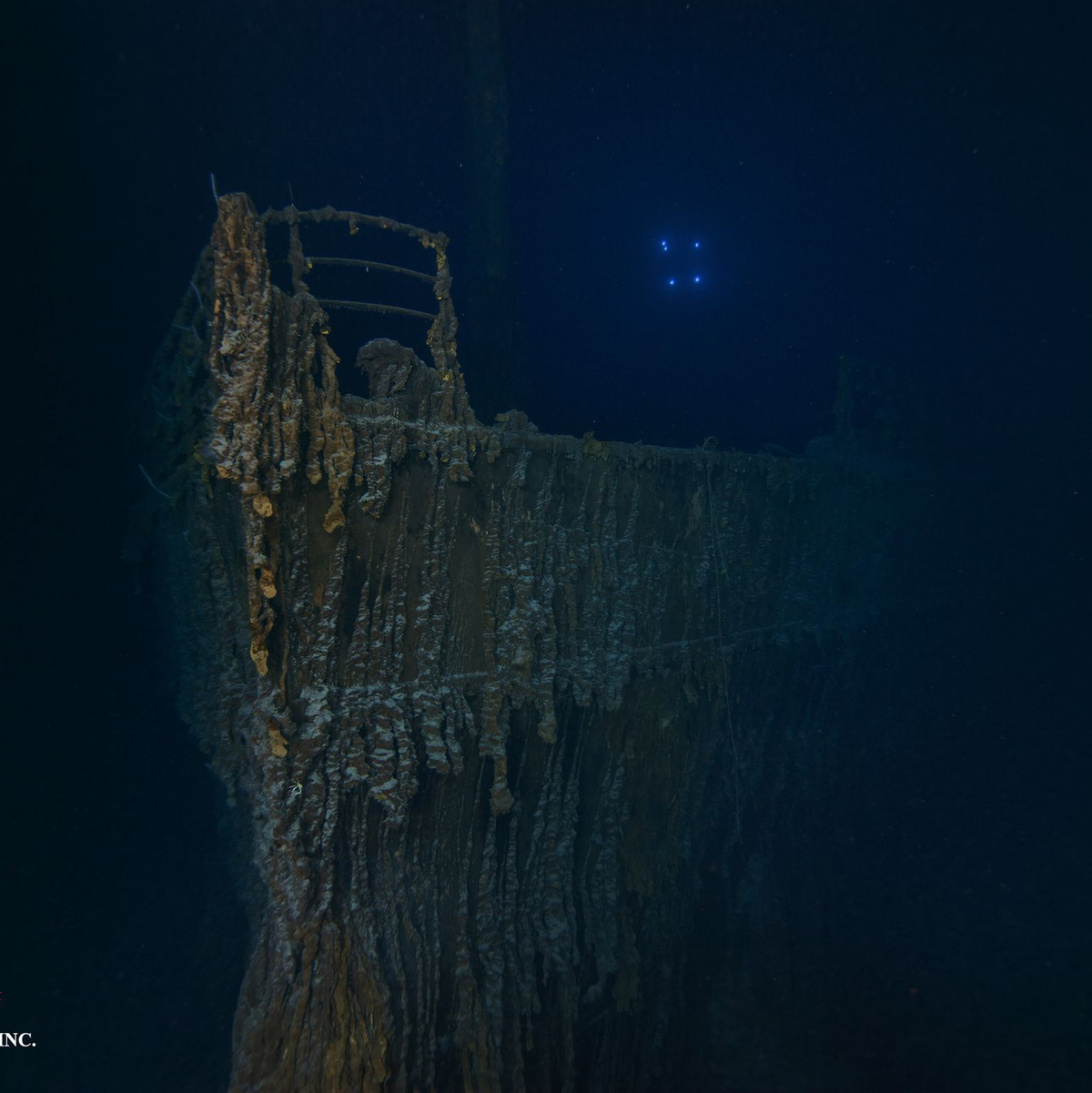 Am Bug fehlt ein rund viereinhalb Meter langer Teil der Reling. - Foto: Uncredited/RMS Titanic Inc./Ap/dpa