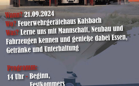 FW Marienheide: Einladung zur Einweihung des Anbaus am FeuerwehrgerÀtehaus Kalsbach am 21. September 2024 - Foto: presseportal.de FW Marienheide: Einladung zur Einweihung des Anbaus am FeuerwehrgerÀtehaus Kalsbach am 21. September 2024 - Foto: presseportal.de