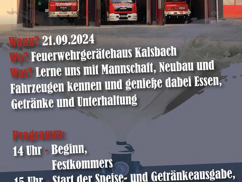 FW Marienheide: Einladung zur Einweihung des Anbaus am Feuerwehrgerätehaus Kalsbach am 21. September 2024 - Foto: presseportal.de