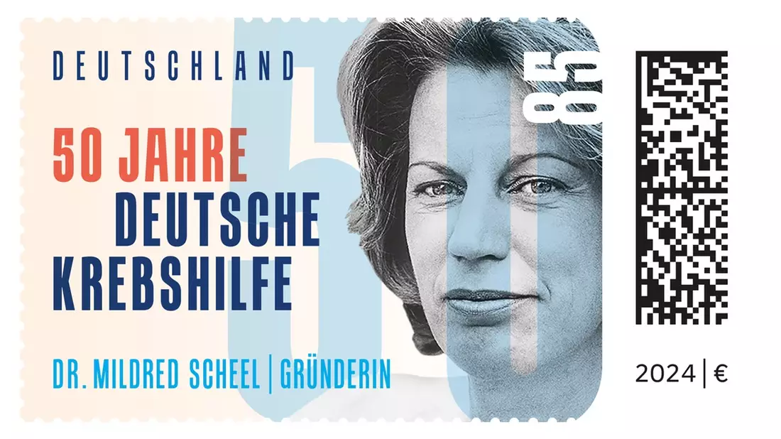 Sonderbriefmarke '50 Jahre Deutsche Krebshilfe'/Bundesfinanzministerium präsentiert neues Sonderpostwertzeichen - Bild: presseportal.de