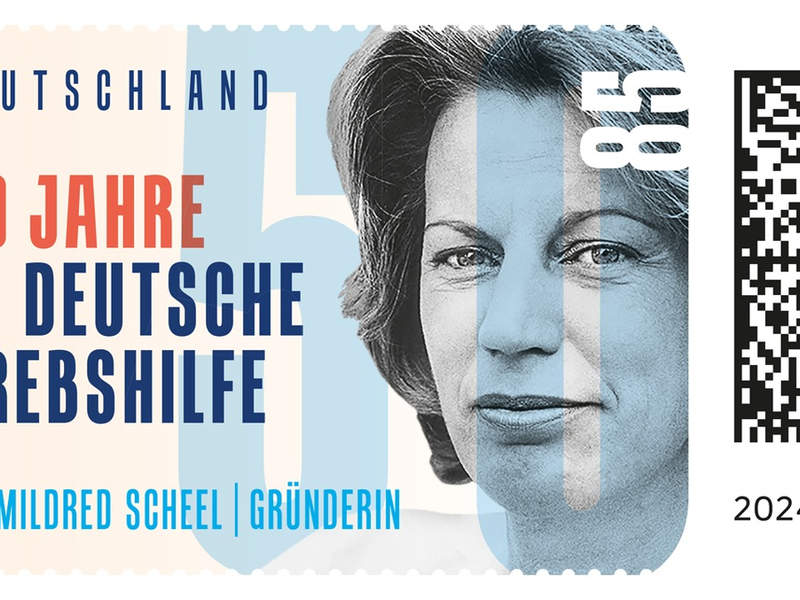 Sonderbriefmarke '50 Jahre Deutsche Krebshilfe'/Bundesfinanzministerium präsentiert neues Sonderpostwertzeichen - Foto: presseportal.de